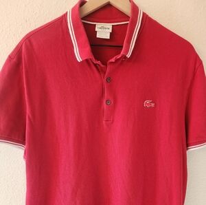 LACOSTE Rubber Crocodile Polo Mens Sz 8